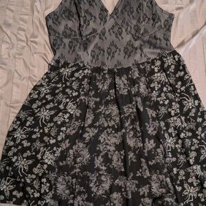 Elegant Gray Floral Kids Dress